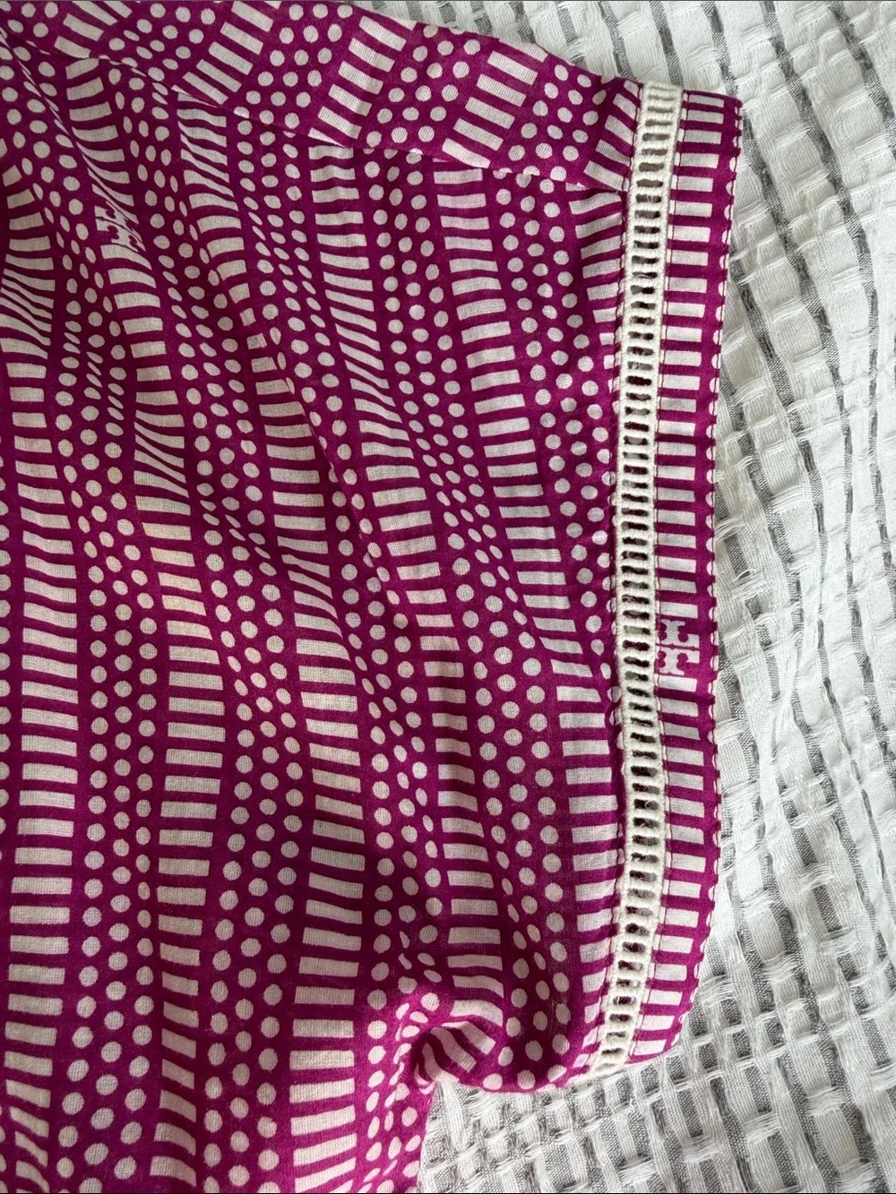 Tory Burch Magenta Geometric Drawstring Cover Up